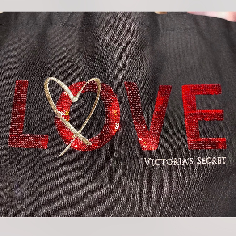 Victoria's Secret VS Sequin Tote Bag Zip Up Weekender Gym Shoulder Travel Bling - Picture 4 of 6